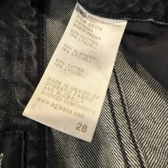 AG Adriano Goldschmied Hailey Relaxed Jean Short Black Stone 28 - Picture 11 of 11